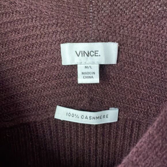 Vince Cashmere Poncho Sweater Burgundy M/L - Picture 7 of 8